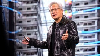 Nvidia CEO Jensen Huang gives a keynote address at CES 2025, an annual consumer electronics trade show, in Las Vegas, Nevada, U.S. Jan. 6, 2025.